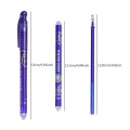 12Pcs/Set Erasable 0.5mm Gel Ink Pens Set with Refill Eraser Stick for School Stationery