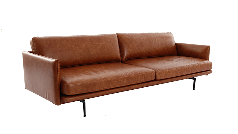 simple_outline_leather_three_seater_sofa