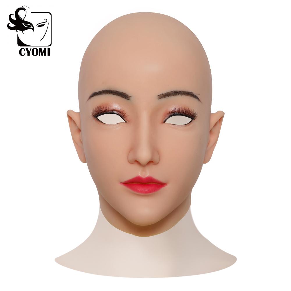 CYOMI Crossdresser Romantic Princess Girl Alice Style Silicone Full Head Face Male to Female for Drag Queen Transgender shemale