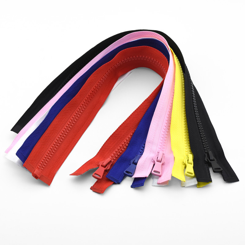 3pcs 5# 30/40/55/60/70/80/90 cm Resin Zipper Open-End Auto Lock ECO Plastic Zippers for Sewing Clothing