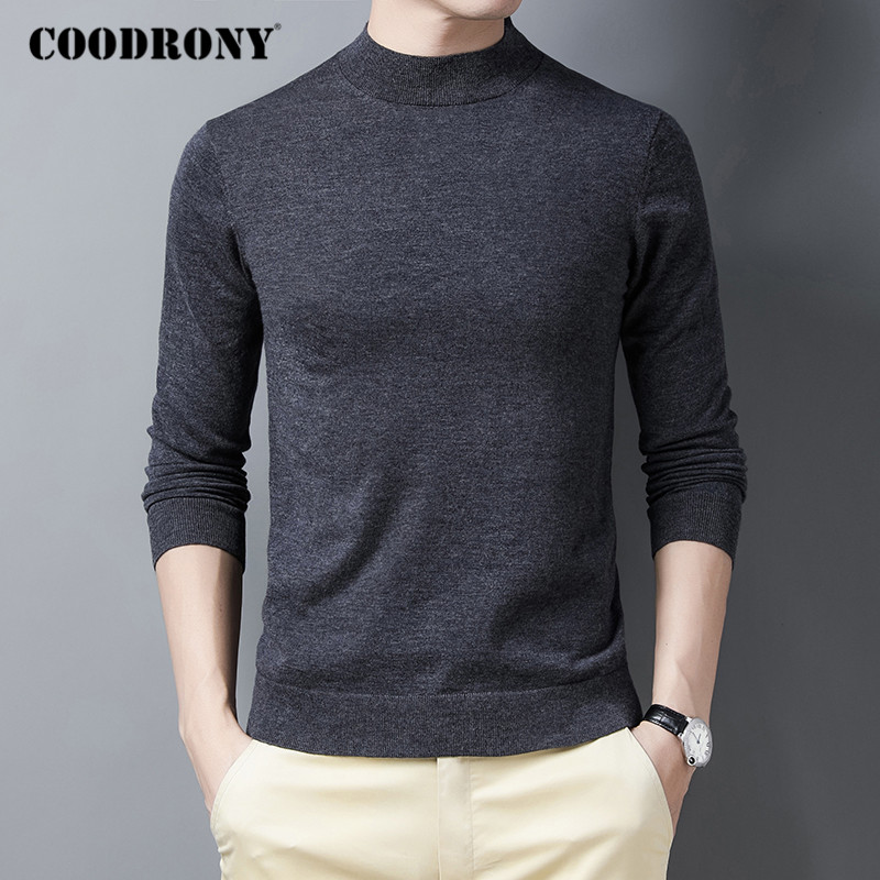 COODRONY Brand Sweater Men High Quality 100% Merino Wool Pullover Men 2020 Autumn Winter Soft Warm Pure Color Pull Homme C3014