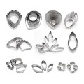 Leaves&Flower Petal Stainless Steel Cutter Set Fondant Sugarcraft Mold DIY Handmade Craft Cutters Mould Cake Decorating Tool
