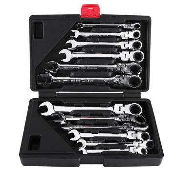 Spanners Wrenches Ratchet 12 Piece Flexible Combination Spanners Ratchet Wrench Car Garage Tool Set 8-19mm