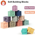 Soft Building Blocks Baby Grasp Toys Rubber Blokken Squeeze Toy 3D Touch Hand Ball Kids Educational Brain Game For Children
