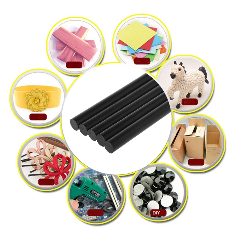 5pcs Hot Melt Glue Stick Black High Adhesive 11mm For DIY Craft Toys Repair Tool B85C