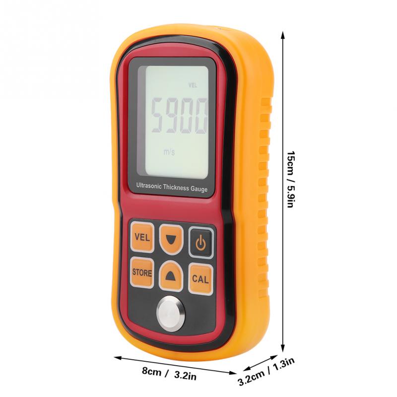 GM100 Thickness Gauge Tester Ultrasonic Thickness Gauge 1.2-220mm Steel Width Testing Monitor Width Measuring Instrument