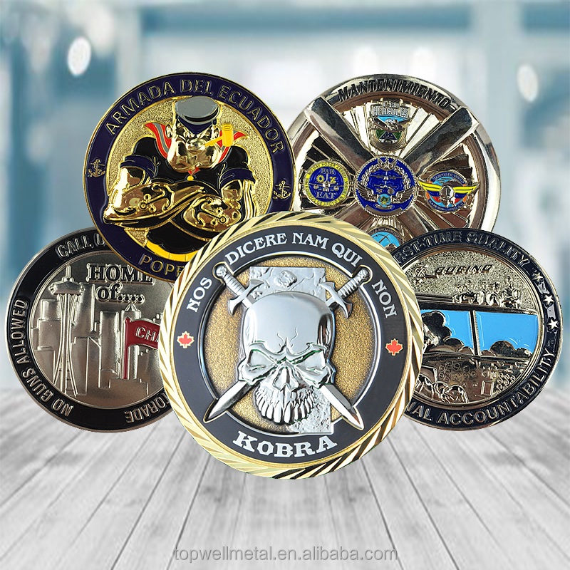 Promotional Gift Custom Skulls Coin Logo Metal Coin With Flannel Box 3d Challenge Coin1