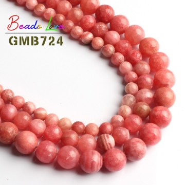 Natural Round Red Rhodochrosite Stone Loose Beads for Jewelry Making Pick Size 6/8/10mm DIY Bracelet Necklace 15 Inches