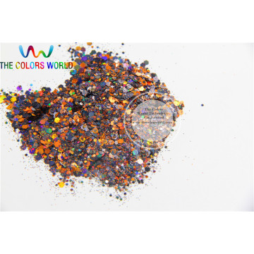 Halloween Glitter-6 Mix Holographic colors Hex shapes spangles for Nail Art or other DIY decoration 1pack=50g