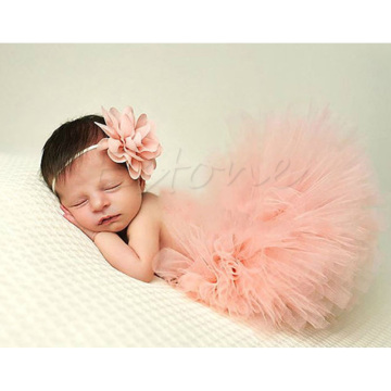 Cute Baby Skirt Puff Skirt Toddler Newborn Baby Girl Tutu Skirt & Headband Photo Prop Costume Outfit