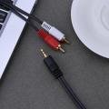 1.5M 3M 5M Jack 3.5mm Audio Cable Connector plug 2RCA Lotus One Point Two Speaker Audio Cable for Computers Connected to TV
