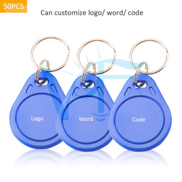 50PCS/Lot 13.56MHz IC Card M1 Keyfobs Tags Access Control Key Finder Token Attendance Management Keychain Smart ABS Door Open