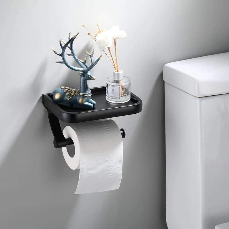 Wall Mounted Toilet Paper Holder Stainless Steel Tissue Holder Mobile Phone Bathroom Paper Roll Rack Wall Mount Bathroom Accesso