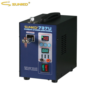 SUNKKO 737U Battery Spot Welder 2.8kw LED light Pulse Spot Welding Machine with USB Charging Testing for 18650 Battery Pack Weld