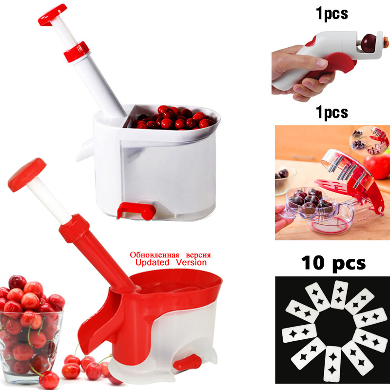 2018 Cherry Corer With Container Kitchen Gadgets Tools Novelty Super Cherry Pitter Stone Corer Remover Machine