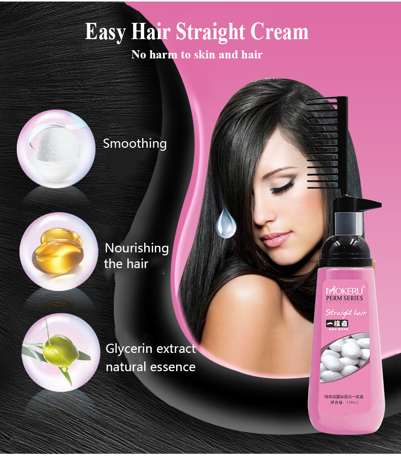 Mokeru 150ml Easy Using Smooth Hair Straightening Nourishing Straight Hair Cream for Woman Haircare Relaxer Cream