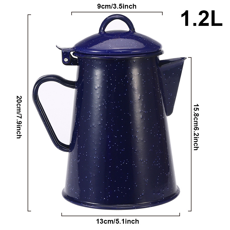 Coffee Pot Enamel Coffee Kettle High Quality Hand Tea Water Kettle Teapot Vintage Home Decor Starry Sky Blue Teapot
