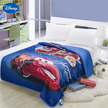 Hot Disney Cartoon McQueen Cars Printed Summer Quilts Comforter Bedspread Single Twin Full Queen Size Soft Blue Color Boy's Home