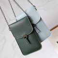 PU Leather Purse Metal Chain Tassel Decoration Long Wallet 2020 New Purse Snap Clutch Mobile Phone Touch Screen Women's Bag