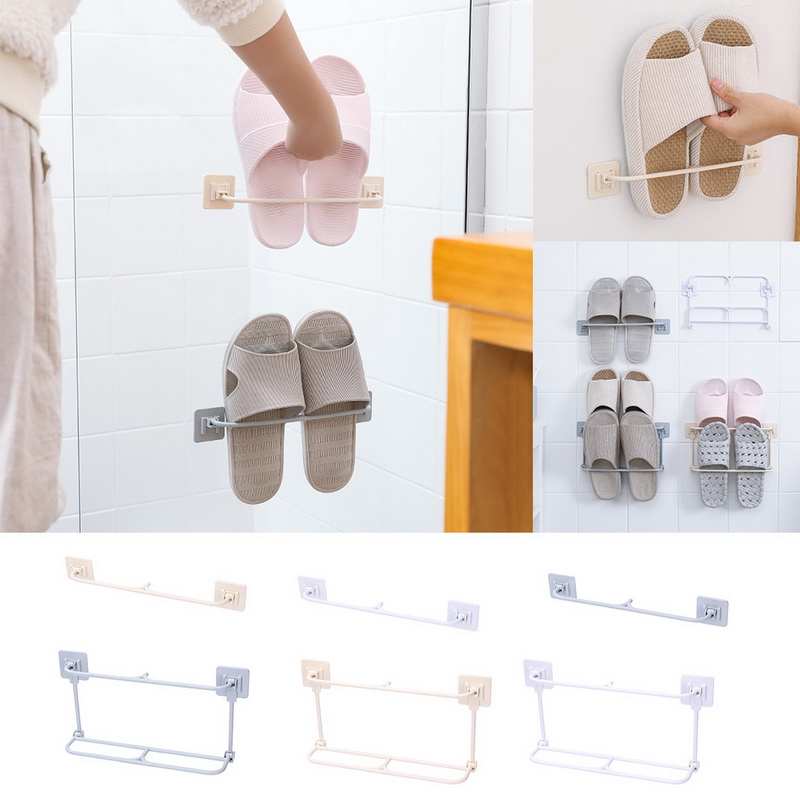 Wall Mounted Shoe Rack Foldable Shoes Hanger Slippers Drain Storage Rack Shelf Shoe Hanging Holder Bathroom Organizer new