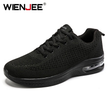 Men's Casual Shoes 2020 New Flying Woven Upper Comfortable Breathable Shock Absorption PU Air Cushion Non-slip Outsole Shoes Men