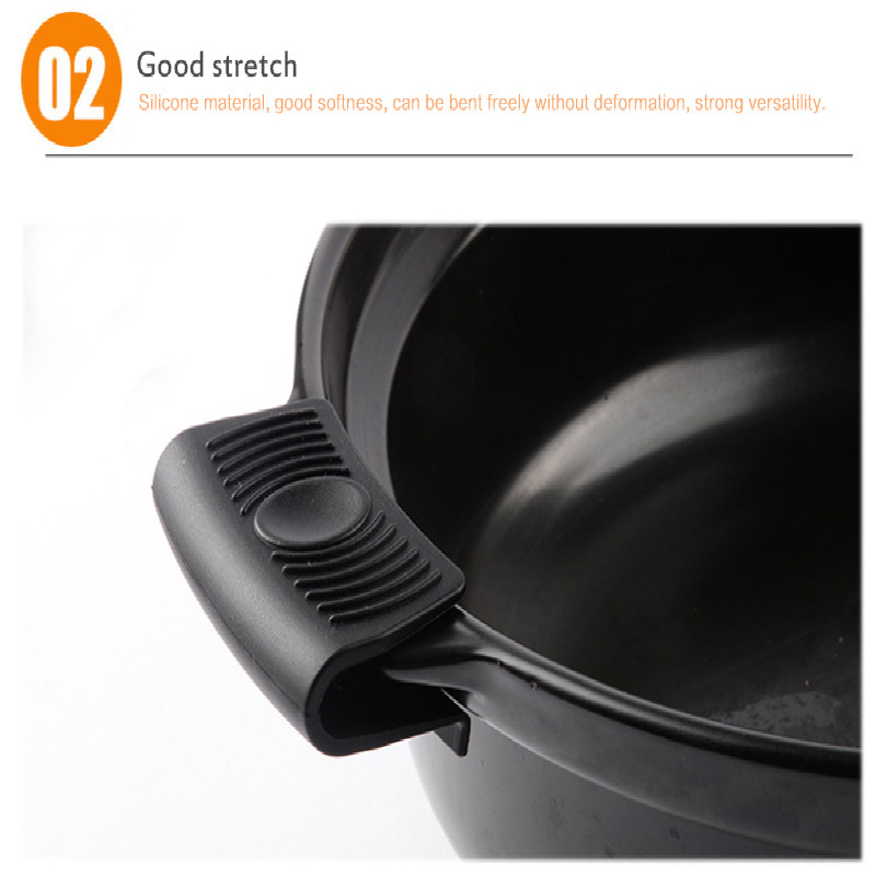 Durable Silicone Panhandle Pot Mitts Heat Resistant Saucepan Holder Sleeve Slip Cover Grip Cookware Parts Kitchen Cooking Tools