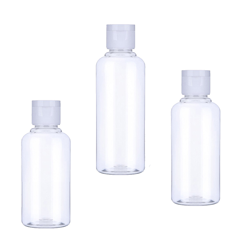 100Pcs 10/30/50/60/100ml Plastic Empty Bottle Travel Lotion Liquid Bottles Dispenser Sample Flip Cap Bottles
