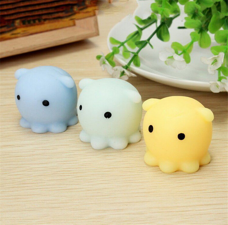 Octopus Squishy Squeeze Healing Kid Toy Gift Stretch Japan Mochi Squeeze With Box Toy Bag Parts Accessories