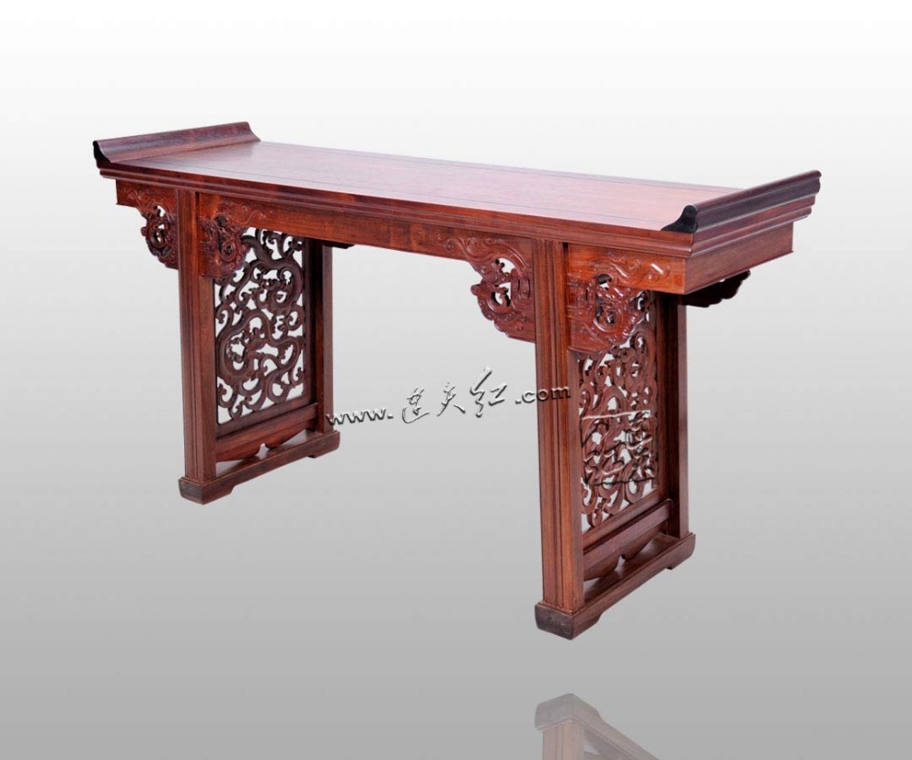 Dragon Grain Head Desk Burma Rosewood Rectangle Office Table Chinese Classical Antique Commerical Furniture Painting Book Case