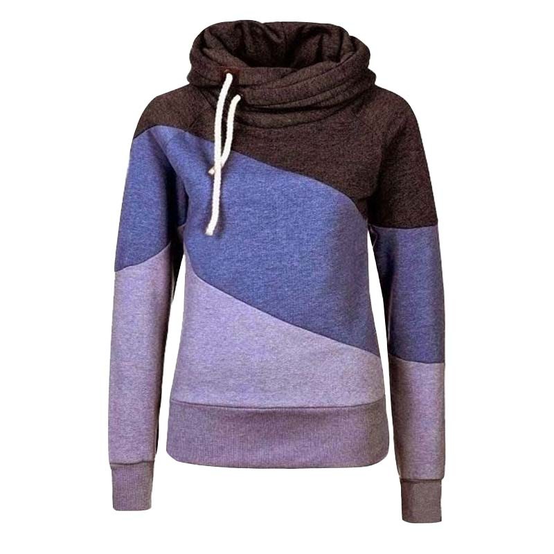 Women Hoodie Sweatshirts 2020 Autumn Winter Fahion Patchwork Long Sleeve Plus Size Ladies Pullovers Casual Warm Hooded Tops