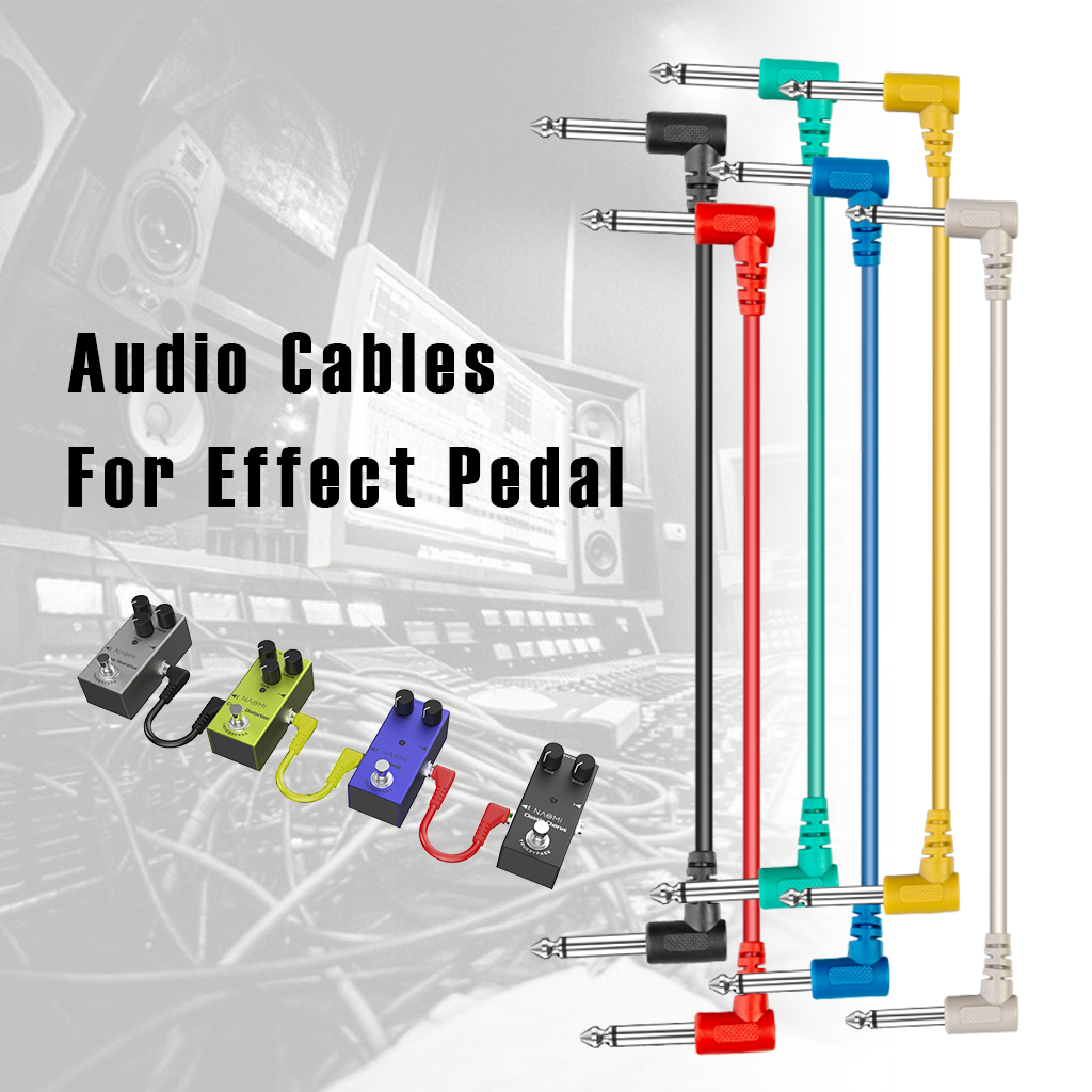 6pcs/Set Guitar Effect Pedal Cables Colorful Plastic Guitar Patch Cables Angled For Electric Guitar Effect Pedals