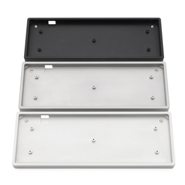 Anodized Aluminium jj40 bm40 flat case with metal feet for custom mechanical keyboard black siver grey colorway for 40% mini