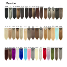 Eunice Hair 22inch Long Straight Hair Extension 7pcs/set 16 Clips High Tempreture Synthetic Hairpiece Clip in Hair Extensions