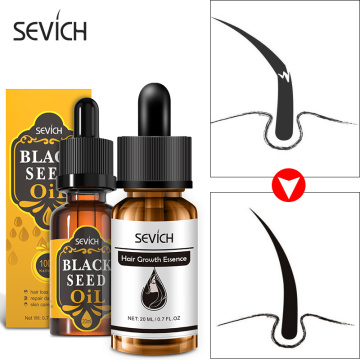 Sevich 20ml Natural Organic Hair Care Product set Black Seed Oil Hair Argan Essence Oil Applicator Hair Loss Treatment Product