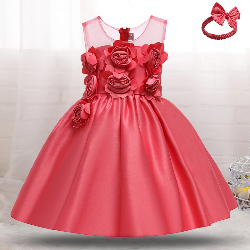 Baby Birthday Dress Newborn 1 Year Birthday Party Dress Flower Lace Dress Christening Gown Baby Dresses Christmas Dress Vestido