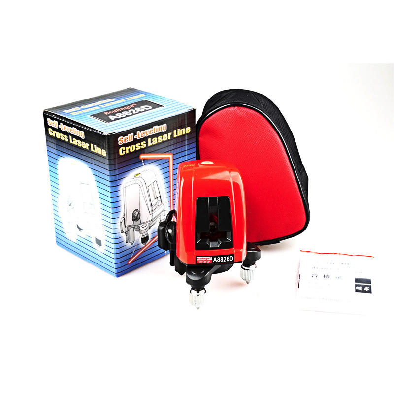 ACUANGLE A8826D 360 degree self-leveling Nivel Cross Red Laser Levels Meter 2 line 1 point 635nm Leveling Instrument AK435