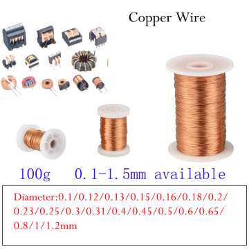 0.13mm 0.25mm 0.5mm 1mm 1.2mm copper wire Magnet Wire Enameled Copper Winding wire Coil Copper Wire Winding wire Weight 100g