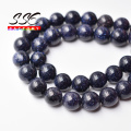 AAAAA Natural Blue SandStone Round Loose Beads 4 6 8 10 12 14MM Pick Size For Jewelry Making DIY Bracelet Accessories 15" Strand