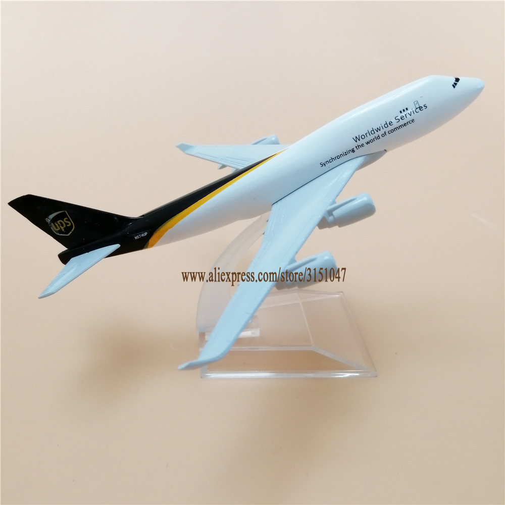 16cm Alloy Metal Air UPS B747 Airlines Airplane Model Worldwide Service Boeing 747 Airways Plane Model Stand Aircraft Kids Gifts