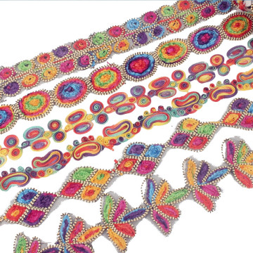 Multiple Designs High Quality 3 Yards Lace Fabric Ribbons Swiss Colorful Weaving Sewing Webbing Trim For DIY Clothing Accessory