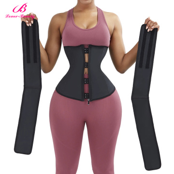 Women Latex Removable Double Starps Waist Trainer Trimmer Belt Body Shaper Cincher Slimming Belt High Compression Abdomen Belt