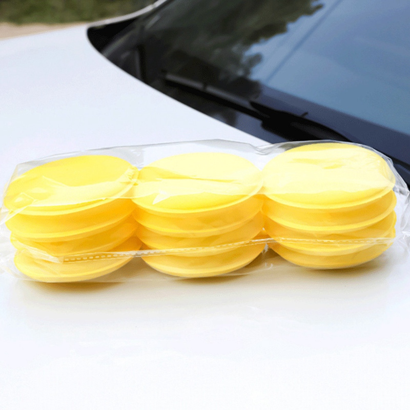 New 12pcs Waxing Polish Wax Foam Sponge Applicator Pad Cleaning Car High Density Thick Polishing Sponge Car Waxing Sponge