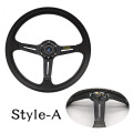 Universal 14 Inch ND PU Car Racing Steering Wheels Deep Corn Drifting Sport Steering Wheel 3 Style Adapter For Logitech G25 G27