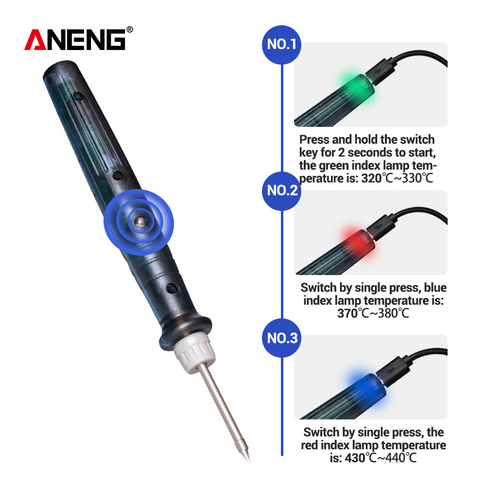 5V 8W Portable USB Electric Powered Soldering Iron Pen Tip Welding Gun Accessories for Electric Soldering Irons Hand Tool Kits