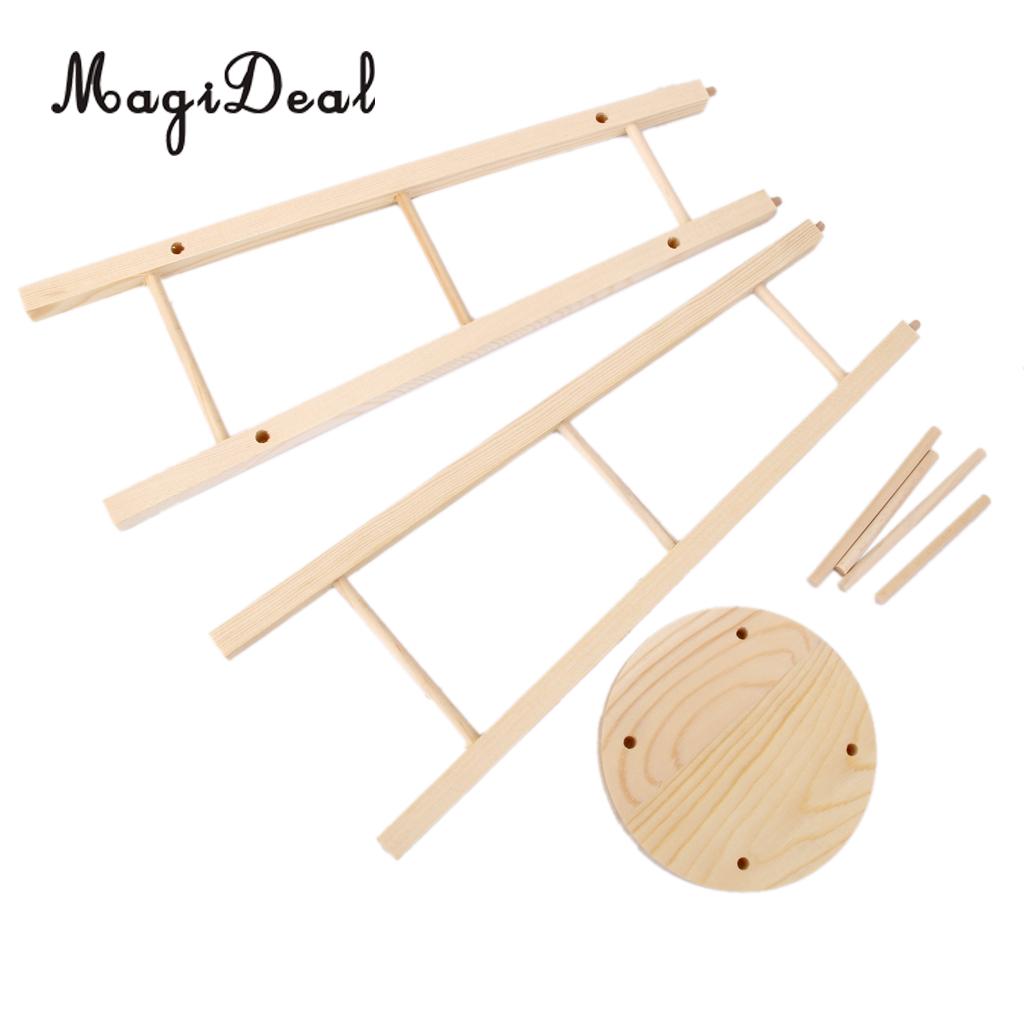 MagiDeal Brand New 1Pcs Hair Stand Wooden Stick Supporter High Stool H 35.5cm for 1/3 SD BJD Doll House Room Decor Furniture Toy