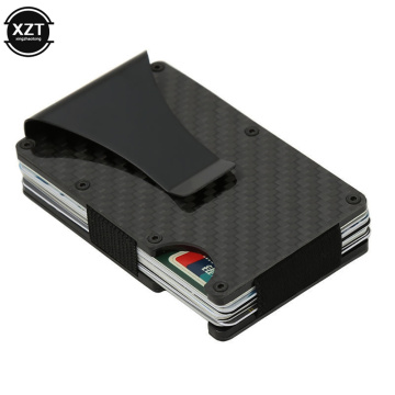 2020 Newest Slim Carbon Fiber Credit Card Holder Fashion RFID Non-scan Metal Wallet Simple Male Carteira Masculina Billetera