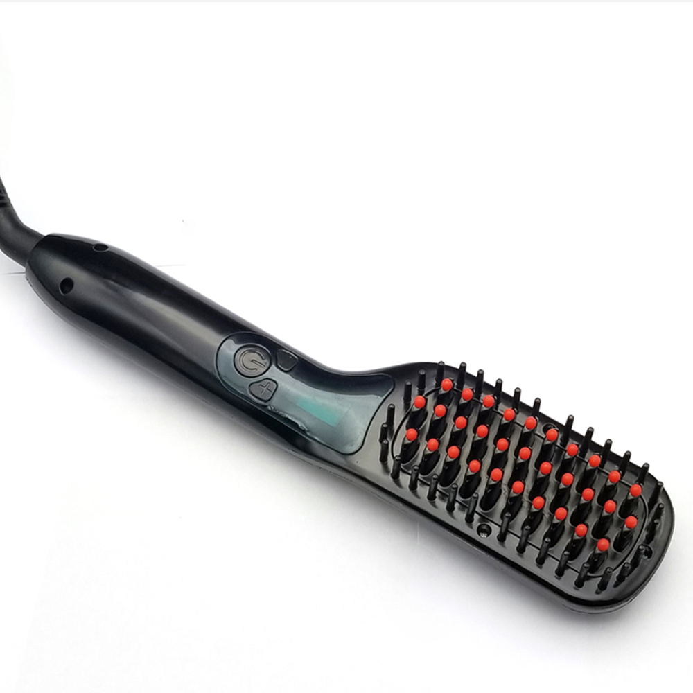 Langoa Ceramic Hair Straightening Brush LCD Comb Hair Straightener Comb Electric Straight Iron Electric Hair Brush