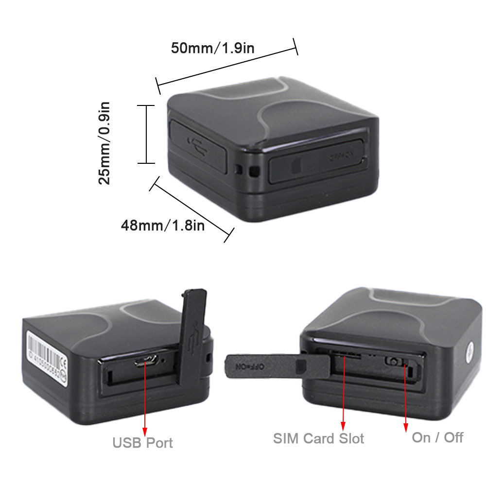 Mini Portable GPS Tracker LK105 Magnet GPS 1400mAh Luggage Wallet GPS Tracker Waterproof Voice Monitor Free APP TKSTAR TK105