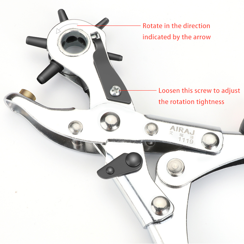 AIRAJ Belt Hole Puncher Eyelet Sewing Multifunctional Belt Hole Punch Pliers DIY Household Strap Hole Punching Manual Tools