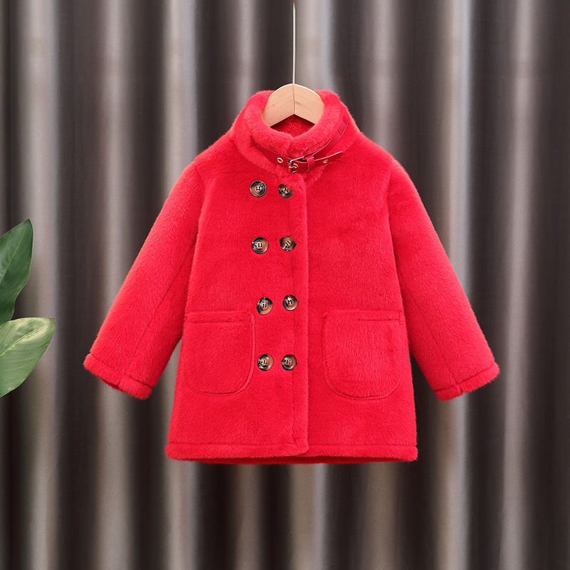 Fashion Baby Girl Winter Jacket Faux Fur Thick Toddler Teen Child Warm Coat Wool Baby Outwear High Quality Girl Clothes 3-14Y